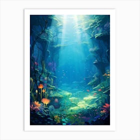 Underwater Abstract Minimalist 3 Art Print