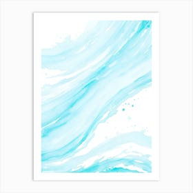 Blue Ocean Wave Watercolor Vertical Composition 112 Art Print