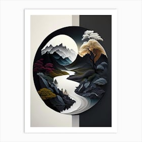 Landscapes 16, Yin and Yang Illustration Art Print
