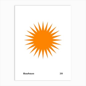 Geometric Bauhaus Poster Orange 39 Art Print
