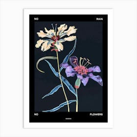 No Rain No Flowers Poster Scabiosa 4 Art Print