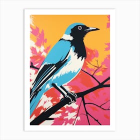 Andy Warhol Style Bird Magpie 2 Art Print