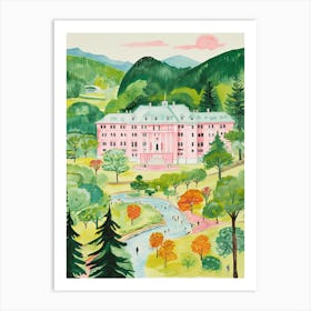 The Greenbrier   White Sulphur Springs, West Virginia   Resort Storybook Illustration 2 Art Print
