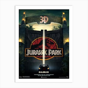 Jurassic 20park 20gate 203d Illustration X2 Copy Art Print