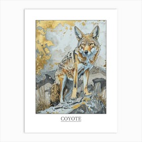 Coyote Precisionist Illustration 2 Poster Art Print