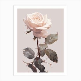 Rose 1 Flower Painting Art Print
