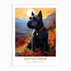 Vintage Scottish Terrier Portrait Art Print