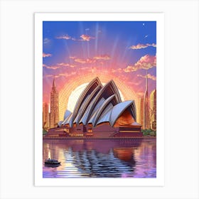 Sydney Opera House Pxiel Art 1 Art Print
