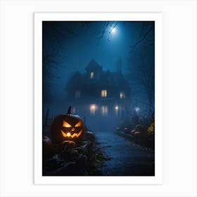 Halloween House Stock Videos & Royalty-Free Footage Art Print