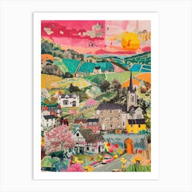 Devon   Retro Collage Style 2 Art Print