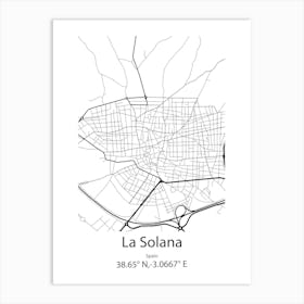 La Solana,Spain Minimalist Map Art Print