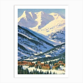 El Tarter, Andorra Ski Resort Vintage Landscape 2 Skiing Poster Art Print