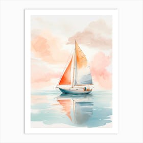 Watercolor Sailboat 2 Art Print