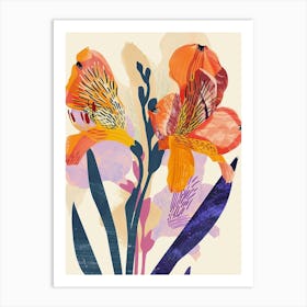 Colourful Flower Illustration Freesia 4 Art Print