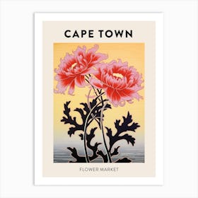 Cape Town South Africa Botanical Flower Market Poster Art Print