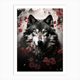 Honshu Wolf Chiaroscuro 3 Art Print