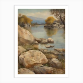 Forest Lake,Vintage Oil Painting,Farm Wall Decorations,Vintage Landscape,Vintage Landscape Oil Painting.7 1 Art Print