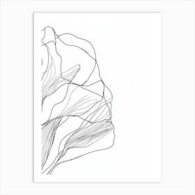 Abstract Line Drawing Of A Flower 2 Art Print