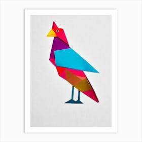 Chicken 3 Origami Bird Art Print