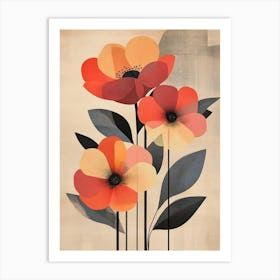 Three Flowers Canvas Print 1 Art Print