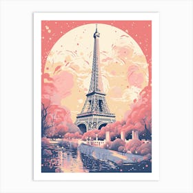 Paris In Risograph Style 4 Art Print