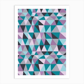 Irregular Triangles Purple Art Print