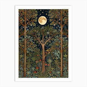 William Morris Moonlight In The Forest 45 Art Print