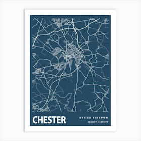 Chester Blueprint City Map 1 Art Print