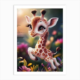 Cute Giraffe Art Print