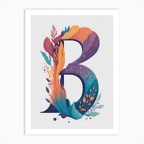 Colorful Letter B Illustration 34 Art Print