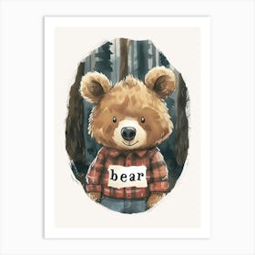 Bear In The Woods Kids and Nursery Art Print