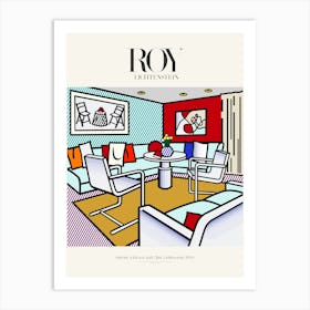 Interior With Red Wall Poster|Roy Lichtenstein 1991 Art Print