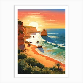 A Vibrant Painting Of Falesia Beach Algarve Portugal 2 Art Print