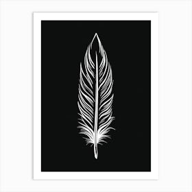 Feather Black White Art Print