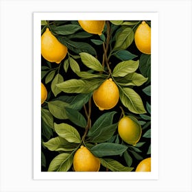 Seamless Pattern With Lemons Art Print