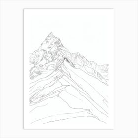 Kala Patthar Nepal Line Drawing 8 Art Print