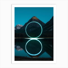 Lake Reflection Circles 1 Art Print