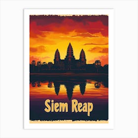 Aihrgdesign A Vintage Travel Poster Of Siem Reap 1 Art Print