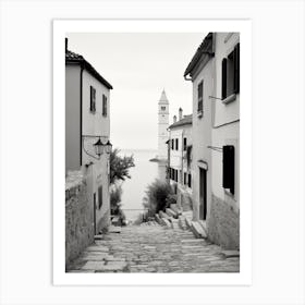 Rovinj, Croatia, Black And White Old Photo 1 Art Print