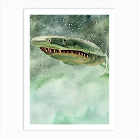 Frilled Shark Storybook Watercolour Art Print