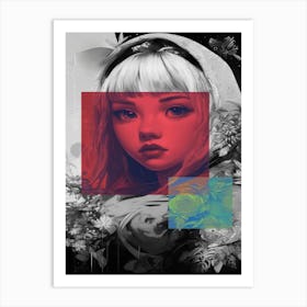 Girl With Watching Eyes Art Print