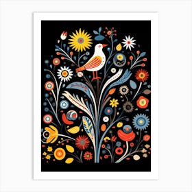 Folk Bird Illustration Seagull 2 Art Print