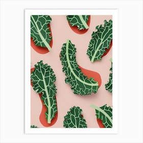 Kale Pattern Illustration 1 Art Print