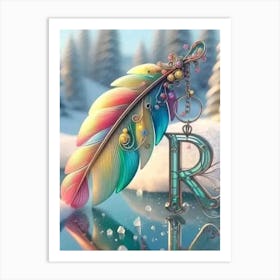 Feather Letter R Art Print