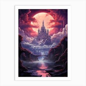 Castle Under The Moon Art Print