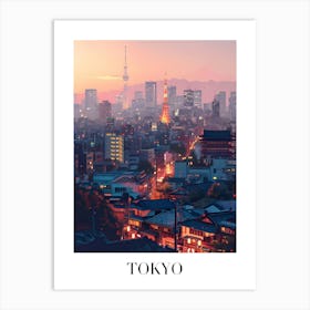 Tokyo Skyline At Sunset Art Print