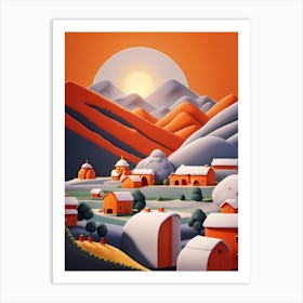 Winter Village 1 Art Print