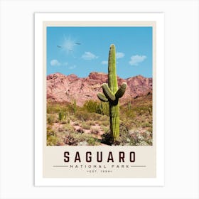 Saguaro Minimalist Travel Poster Art Print