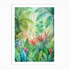 3 Colorful Rainforest Understory Plants Art Print