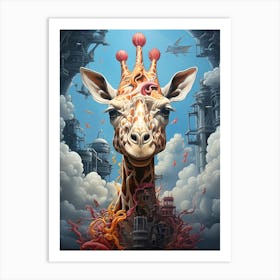 Giraffe With Crown Art Print